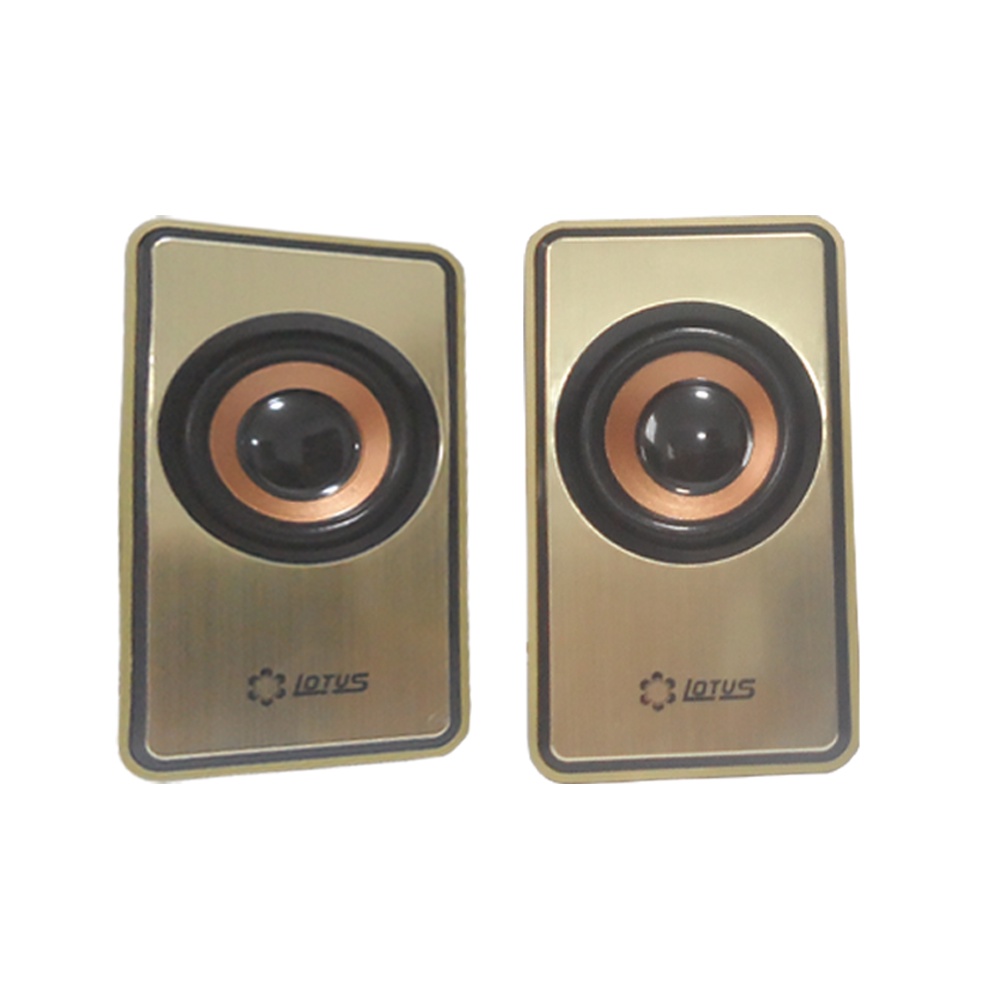 Par de Caixa de Som 5W PC Notebook USB 2.0 Dourada LT-A2048