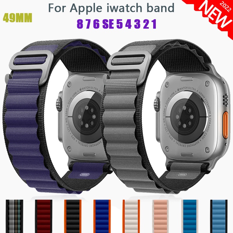Pulseira De Laço Alpino Para apple watch band 46MM 42MM 49mm 45mm 41mm 44mm 40mm Nylon Cinto iwatch Série 11 10 9 3 5 SE