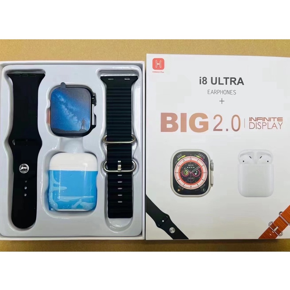 Fone De Ouvido I8 Ultra Smartwatch TWS 2 Em 1 Bluetooth Chamado 2.0 Polegadas Tela Iwo Series 8