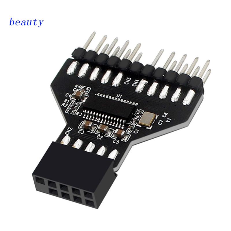 beauty1 Placa-Mãe USB2.0 Conversor Splitter De 9Pin Conveniente 1 A 2 Adaptador De Extensão Para Ventiladores Do Receptor Da CPUWiFi