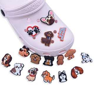 Desenho Animado Shih Tzu Jibbitz Dog Husky Jibitz Croc Charme Dálmata Pata Jibits Crocks Pomeranian Shoe Charms Pins Para Calçados Infantis Acessórios Decoração