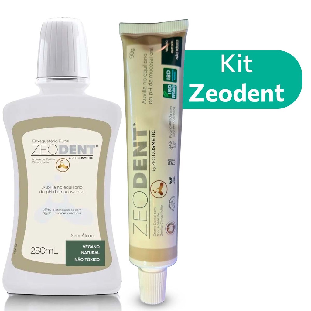 Kit Zeodent Creme Dental + Enxaguante Bucal Zeolita