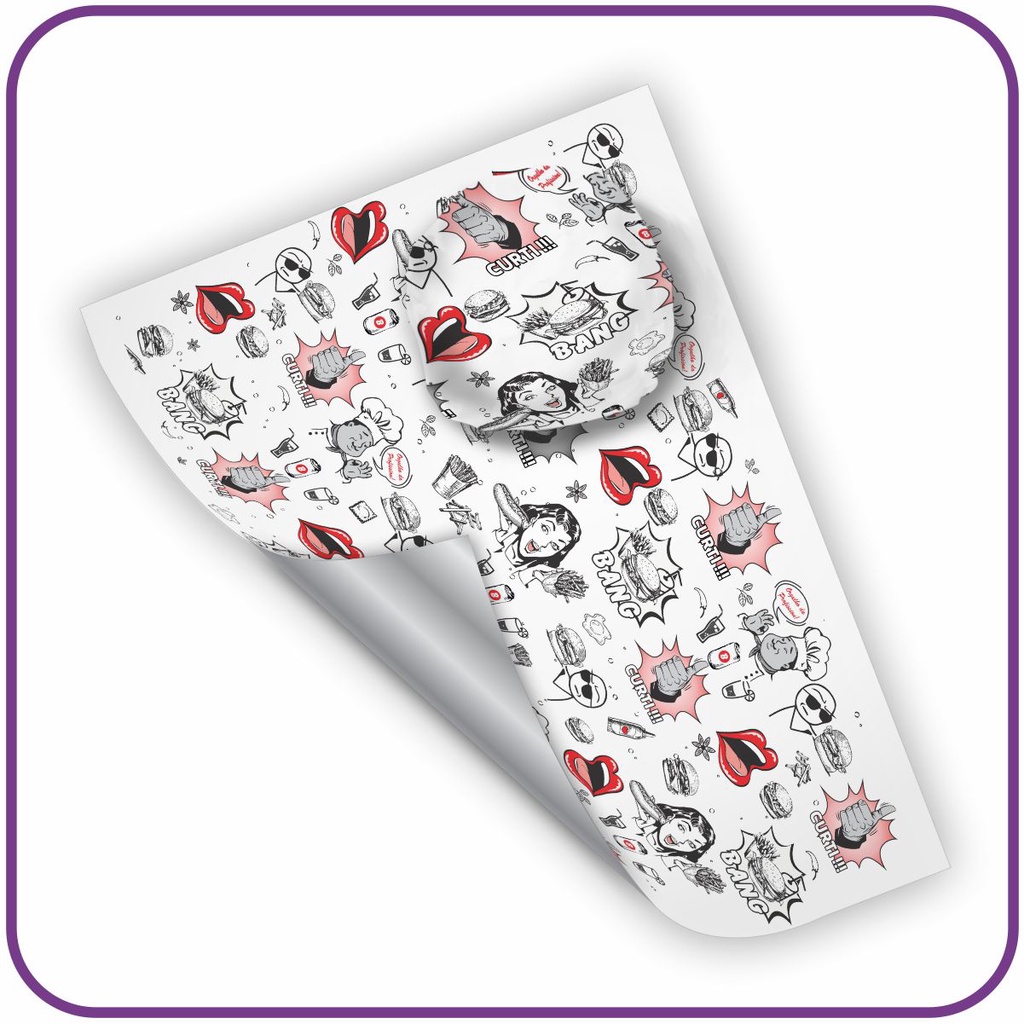 Papel Acoplado - Térmico POPART (33X38) Fast Food - (200 Unidades) em Oferta na Shopee