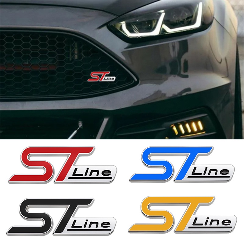 3D Metal ST Line Car Front Grille Emblem Badge Stickers for Ford ST Fiesta Kuga EcoSport Escort mk2 mk3 mk4 mk5 mk7