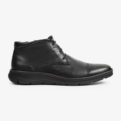 Bota Casual Masculina Couro Ferracini Solado Conforto Cadarço Original Fluence Preto 5542-559H