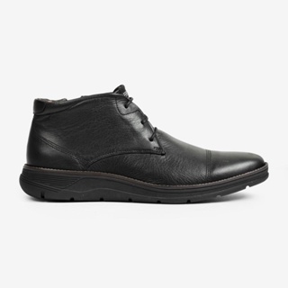 Bota Casual Masculina Couro Ferracini Solado Conforto Fechamento Zíper Cadarço Original Fluence Preto 5542-559H em Oferta na Shopee