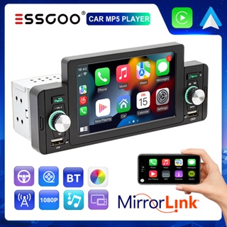 ESSGOO Rádio Estéreo De Carro 5 " HD 1 Din Com Mirror link Bluetooth MP5 Player FM/USB Touch Screen em Oferta na Shopee