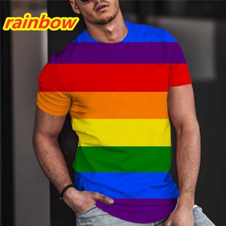 LGBT Bandeira Arco-Íris Lésbicas Gays 3D Camisetas Moda Verão Homens Mulheres Camiseta Manga Curta Pulôver Blusas