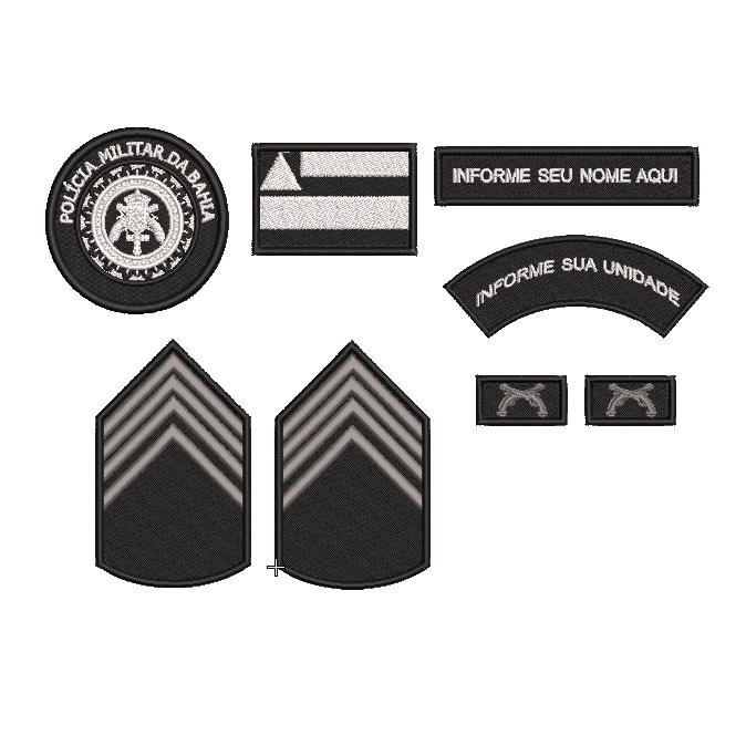 Kit Patch Bordado Sargento PMBA