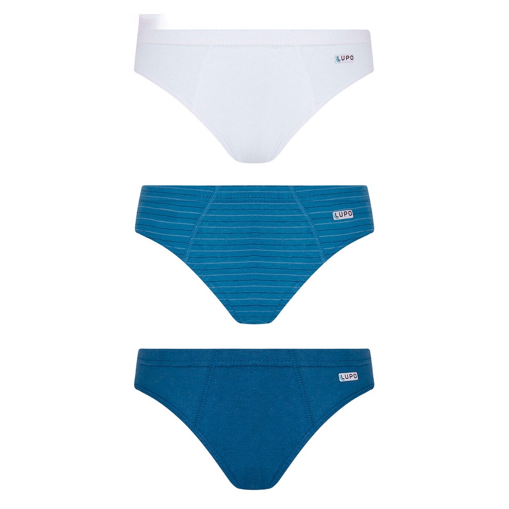Kit com 3 Cuecas Infantil Slip Lupo 140-089 em Oferta na Shopee