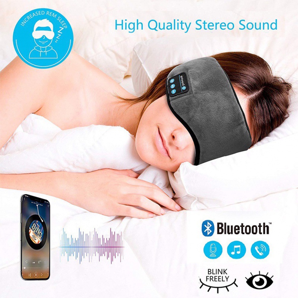 Tapa Olho Máscara Dormir Fone De Ouvido Bluetooth Confortável Sono