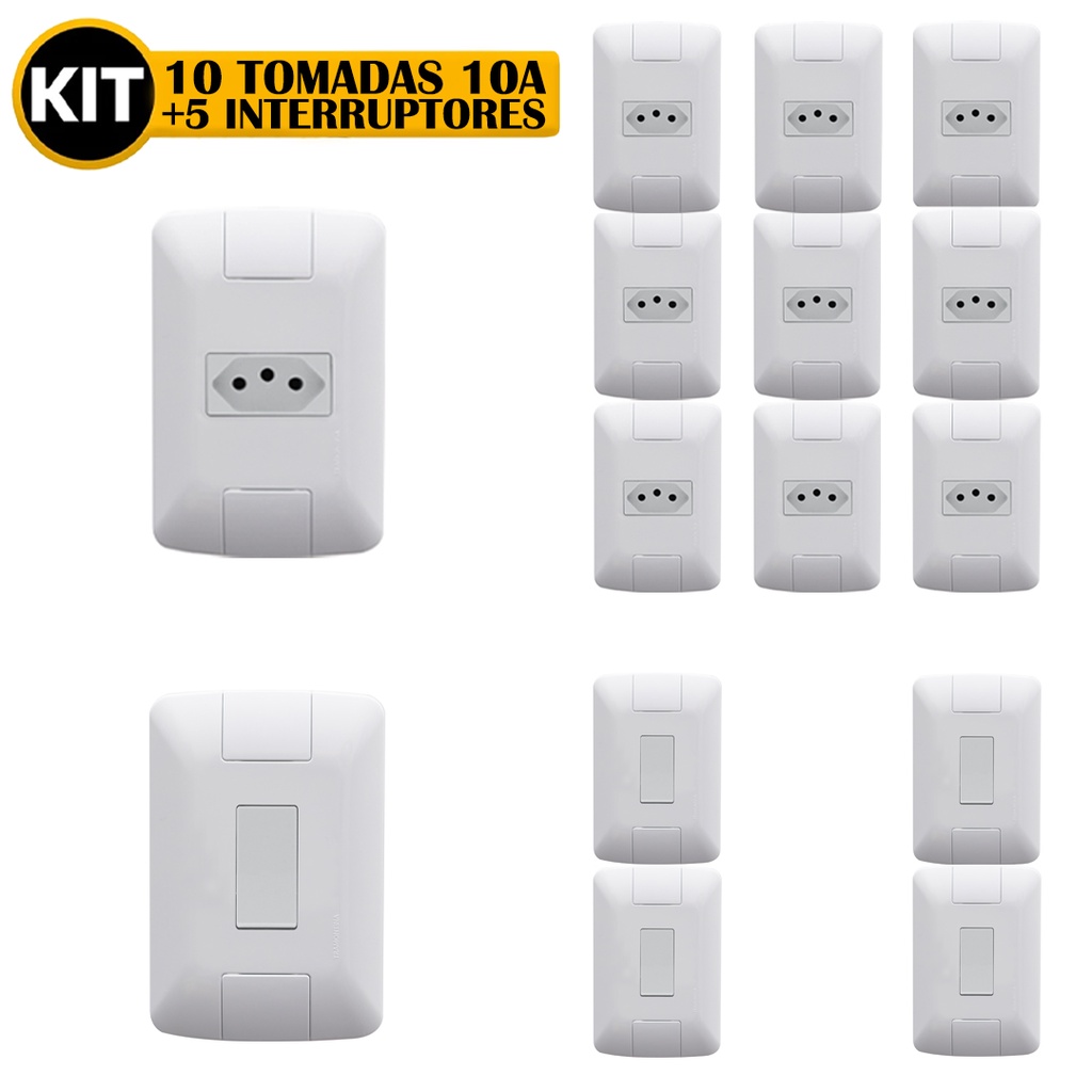 20 Tomadas Tramontina e 5 Interruptor Aria Completa - Miniatura 2