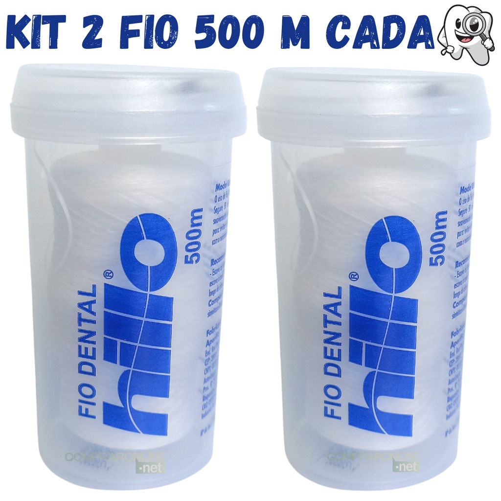 Fio Dental Hillo 1000 Metros Kit 2 Rolos Odontológico Promoção em Oferta na Shopee