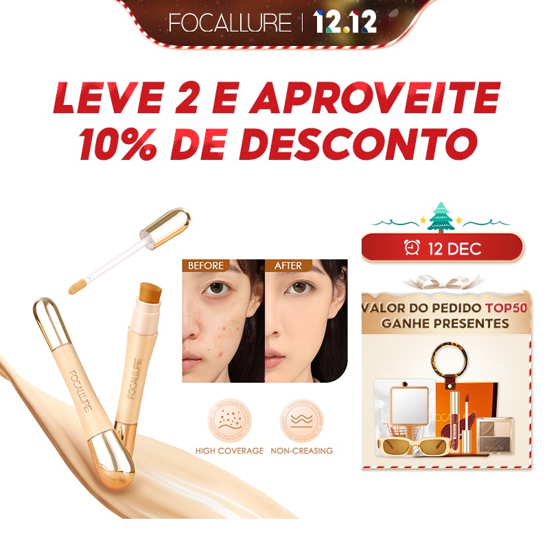FOCALLURE Corretivo Facial De Alta Duração Leve À Prova D'água De Longa Em 1