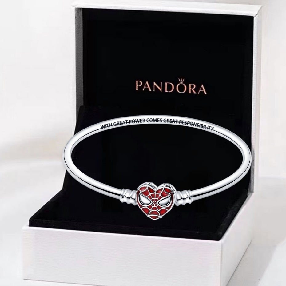 Pulseira pandora Original s925 Prata Esterlina Marvel Homem-Aranha Requintada Presente De Bricolage