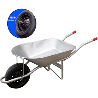Carriola Metálica Galvanizada 55 Litros com Pneu de Câmara Evald by BT em Oferta na Shopee