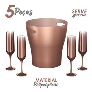 KIT BALDE COOLER E TACAS ESPUMANTE 5PÇS CELEBRATION 99319