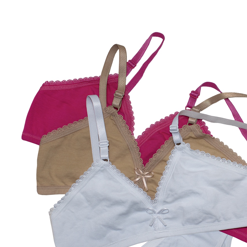 Kit 5 sutiã infantil menina top de algodão antialérgico  juvenil