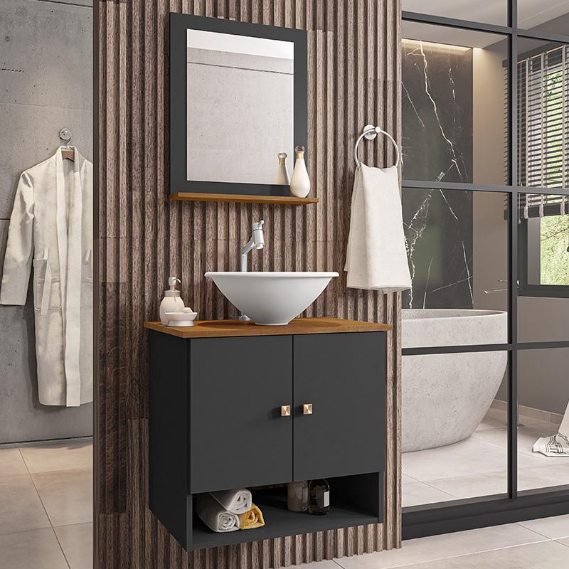 Gabinete Banheiro Deli Cuba Lume Bco Torneira DL08 Valv ABS - Home & Living