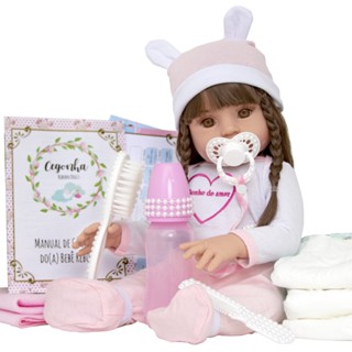 Boneca Bebe Reborn Realista Baby Sonho de Amor e 13 Itens