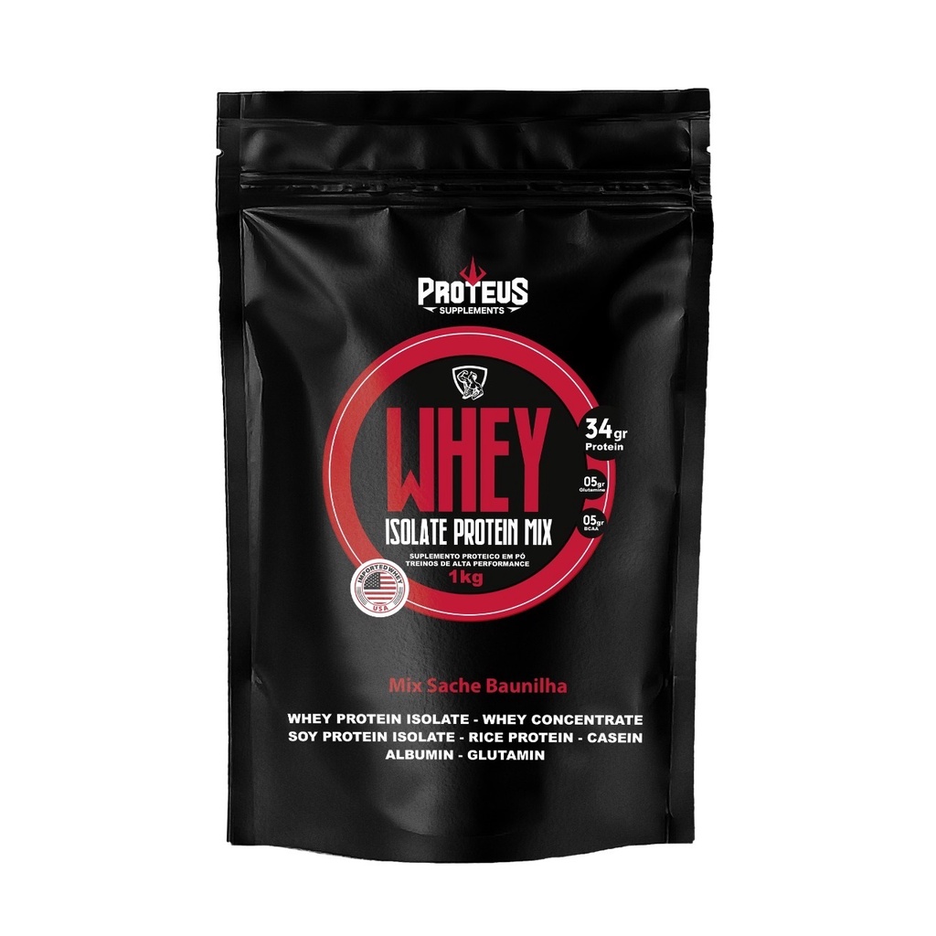 Whey Protein Iso Mix 1kg 34gr Proteina muito mais Resultados
