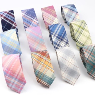 Gravata De Pescoço Slim Listrado Masculino Gravatas De Casamento Skinny Cotton Casual Feminino Cravat 6cm De Largura