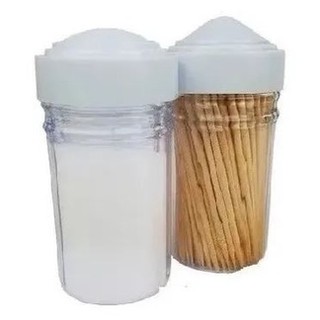 Conjunto 1 Saleiro E 1 Paliteiro De Mesa Tampa Branca