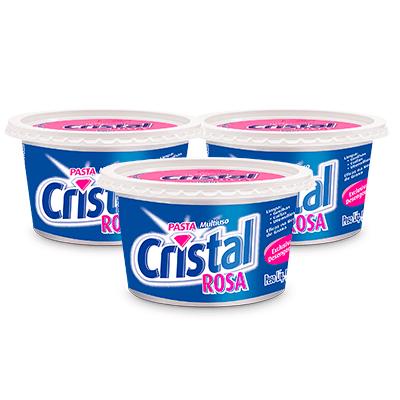 KIT 3 Pastas Cristal Rosa 500G - Home & Living
