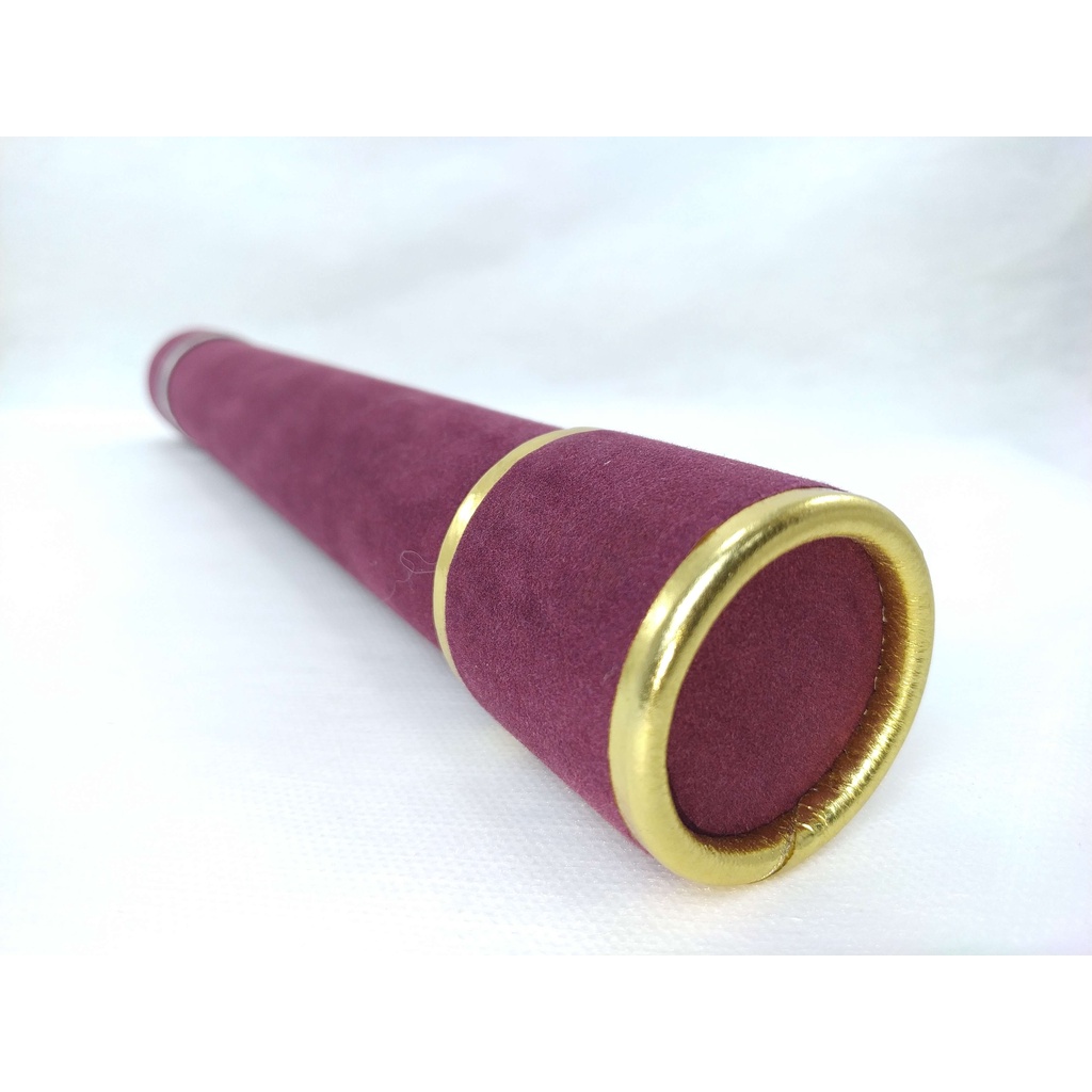 Canudo de formatura camurça bordo com dourado em Oferta na Shopee