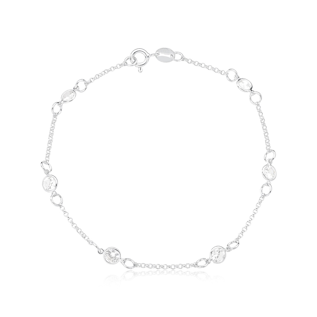 Tornozeleira Pontos De Luz 4mm Prata 925 em Oferta na Shopee