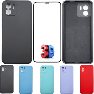 Kit Pelicula 3D Capa Silicone Veludo Compativel Redmi A1