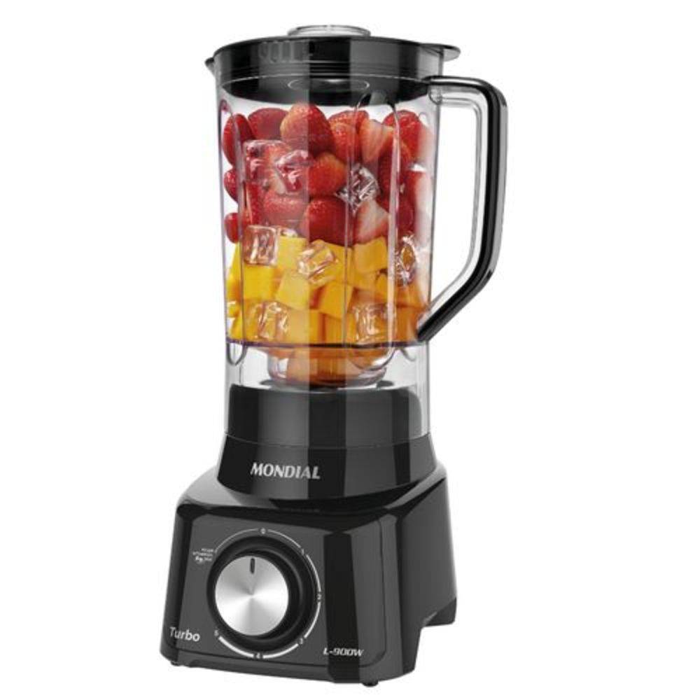 Liquidificador 5 velocidades 900 watts full black - L-900FB - Mondial (110V)