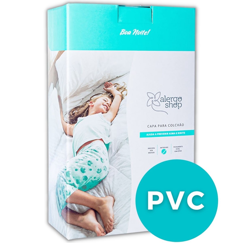 Capa Antiácaro Colchão Solteiro Padrão PVC 21cm - Alergoshop