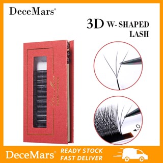 Decemars 3d w-shaped cílios extensões 3 ponta c/d/dd onda alta qualidade lash idividuplo