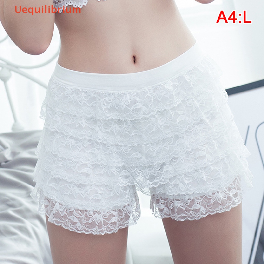 Uequilibrium Lace Safety Short Pants Mulheres Elástico Cintura Lolita Casual Bow Shorts Culottes Calcinha Básica Scanties Novo — imagem 2 de 2