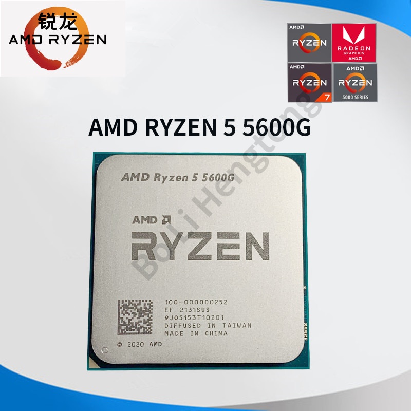 Novo AMD Ryzen 5 5600G R5 5600G 3,9ghz Processador De CPU De Seis Cores Doze Fios 65W L3 = 16M 100-000000252 Tomada AM4 Nova Mas Sem Ventilador