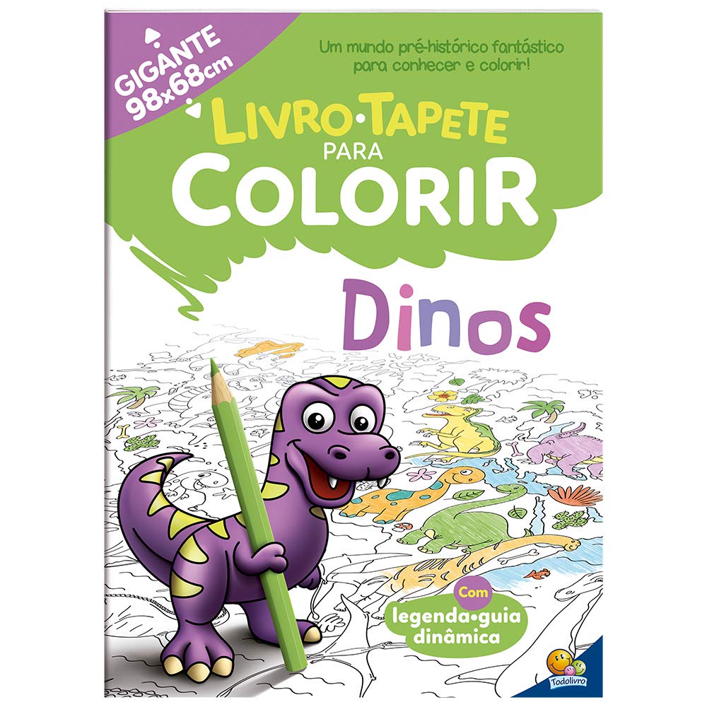 Livro-Tapete Para Colorir - Dinos em Oferta na Shopee