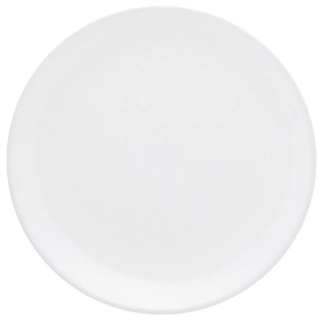 Prato Raso Oxford Unni White 26cm Cerâmica Branca para Almoço Jantar e Mesa Posta Elegante