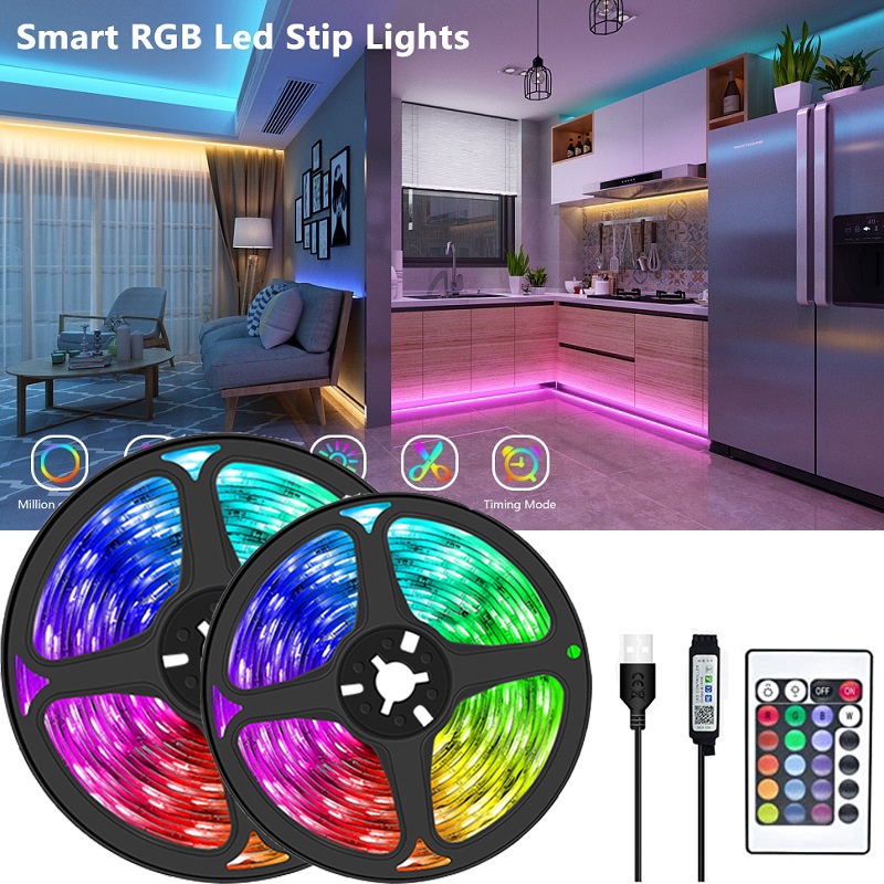 Fita Led Strip Led 5050 5M Bluetooth RGB Quarto Sala festa