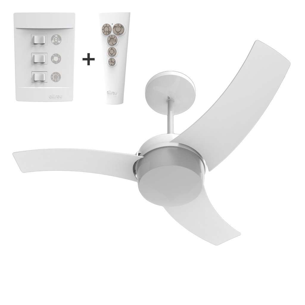 Ventilador De Teto Silencioso Aliseu Wave Branco Com Controle Remoto E Parede–Ventilação E Exaustão em Oferta na Shopee
