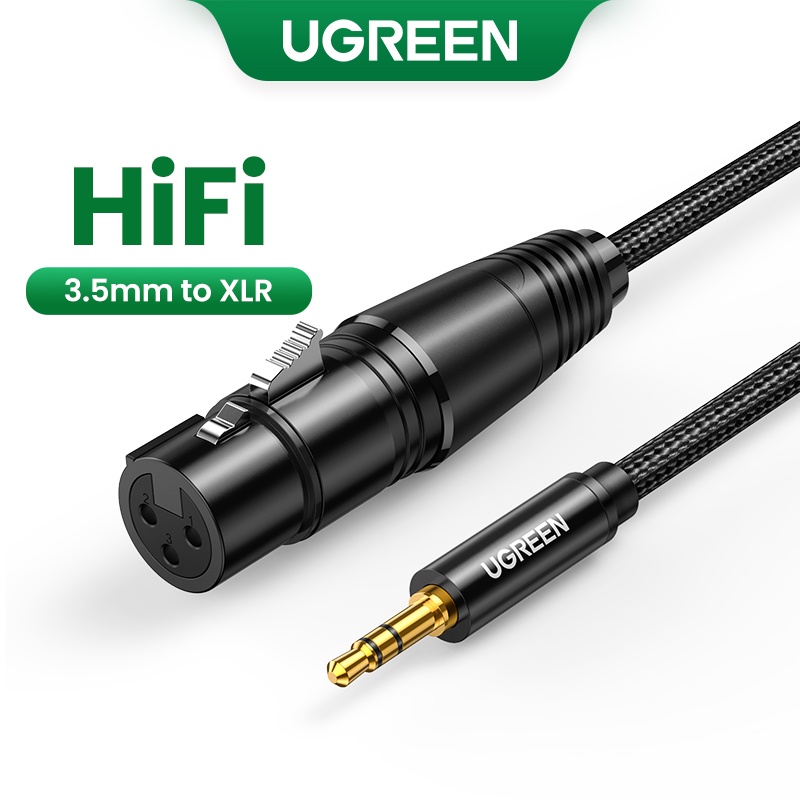 Ugreen Xlr Para 3.5mm Microfone Hifi De Áudio Cabo Xlr Fêmea Para Mini Jack Aux Cabo De Microfone Para Camcorder Câmeras em Oferta na Shopee