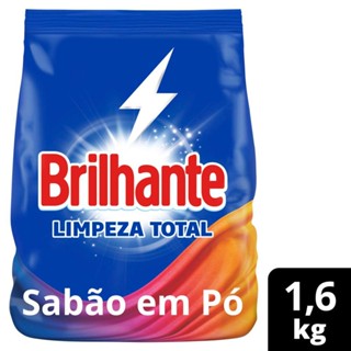 Lava-Roupas em Pó Brilhante Roupas Brancas e Coloridas Limpeza Total 1,6kg