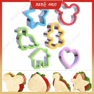 Conjunto De Cortador De Sanduíche Para Crianças Animal Dinossauro Estrela Coração Comida Formas De Pão De Aço Inoxidável Cortadores De Biscoitos De Metal Molde Bento