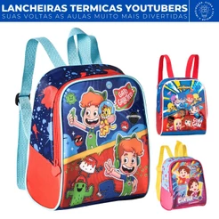 Lancheira Infantil Escolar Termica de Costas Youtubers Clio