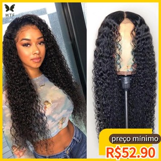 Peruca de cabelo ondulado de alta qualidade peruca de cabelo encaracolado preto peruca de cabelo humano peruca cacheado em Oferta na Shopee