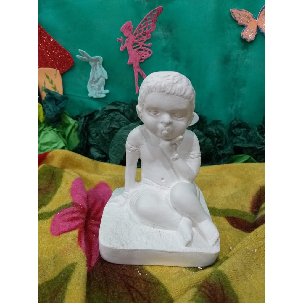 ESCULTURA ERE MENINO 13 CM GESSO CRU