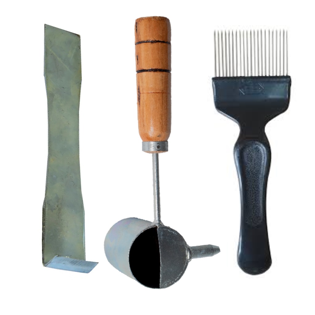 Kit Apicultor Garfo Desoperculador Formao Caneco Cera Abelha