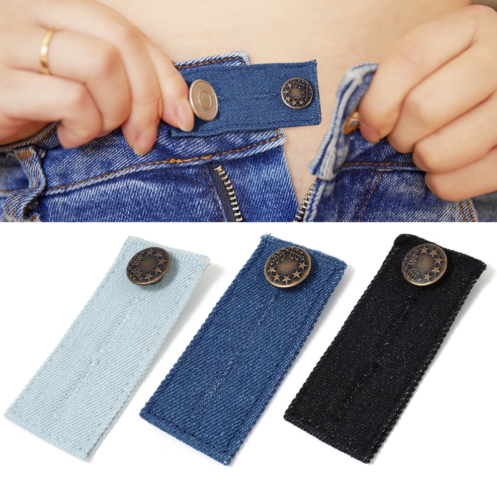 Jeans Cintura Expansor Botão Mulheres Homens Calças Extensão Fivela Extensor Unisexo Cinto Elástico