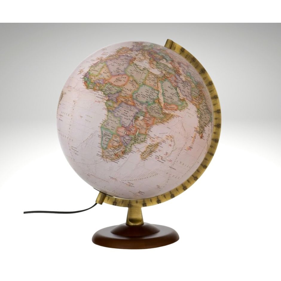 Globo Terrestre Executive Gold National Geographic iluminado  - 30cm