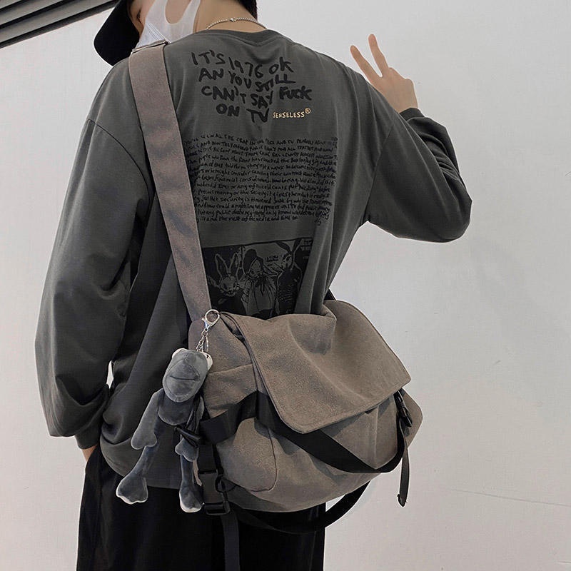 Bolsa Tiracolo Geral Homens Mulheres Mochila Lateral Mensageiro Casual Japonesa Grande Capacidade Um Ombro Masculino ins Esportes Estudante Transversal